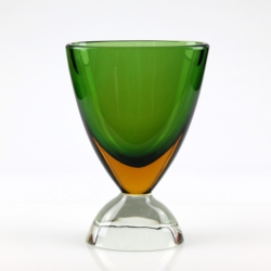 flavio poli seguso vetri d arte murano glass vase sommerso amber green