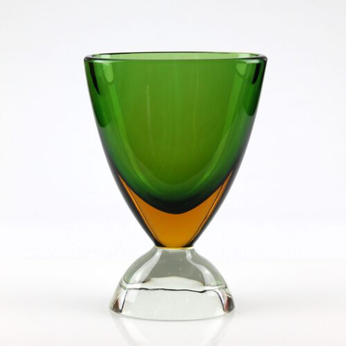 <em><b>Flavio Poli</b><br>Vase<br>Italy 1960</em> flavio poli seguso vetri d arte murano glass vase sommerso amber green