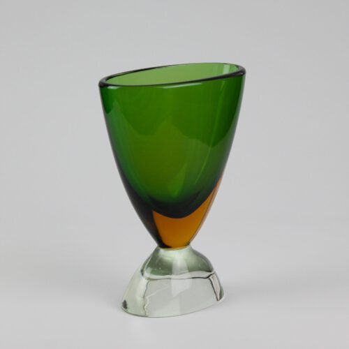<em><b>Flavio Poli</b><br>Vase<br>Italy 1960</em> flavio poli seguso vetri d arte murano glass vase sommerso amber green