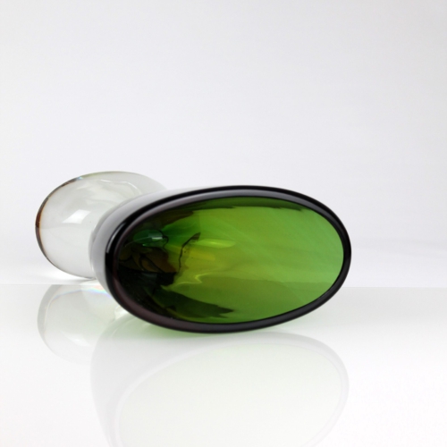 flavio poli seguso vetri d arte murano glass vase sommerso amber green