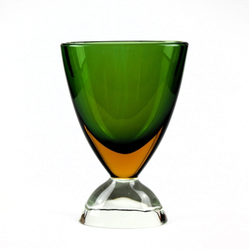 <em><b>Flavio Poli</b><br>Vase<br>Italy 1960</em> flavio poli seguso vetri d arte murano glass vase sommerso amber green