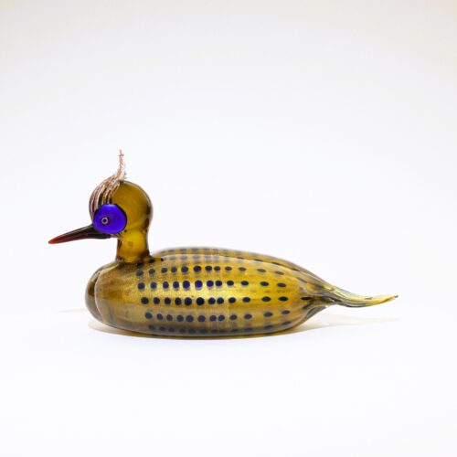 <em><b>Romano Donà</b><br />Mandarin Duck<br />Italy 2002</em> romano dona for gino cenedese murano glass duck 2002