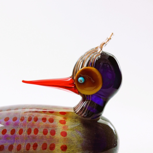 romano dona murano glass sculpture duck for gino cenedese 2002