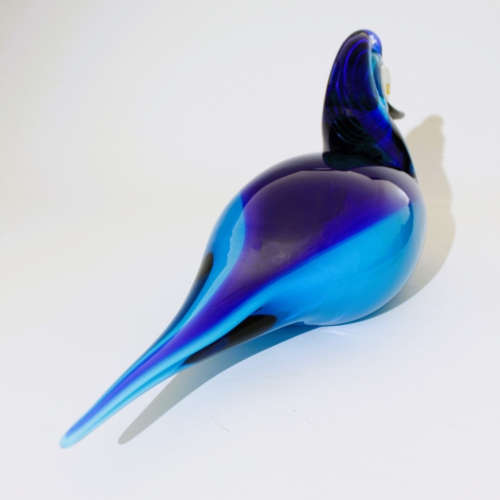romano dona murano glass turquoise duck sculpture for gino cenedese 2002