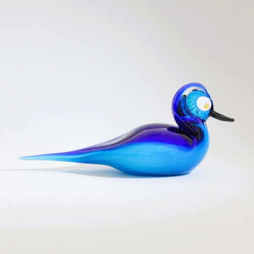 <em><b>Romano Donà</b><br />Duck<br />Italy 2002</em> romano dona murano glass turquoise duck sculpture for gino cenedese 2002