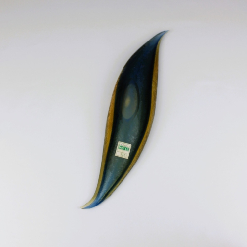 seguso vetri d arte murano glass leaf bowl corroso blue yellow pauly and c