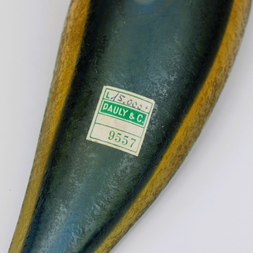 seguso vetri d arte murano glass leaf bowl corroso blue yellow pauly and c