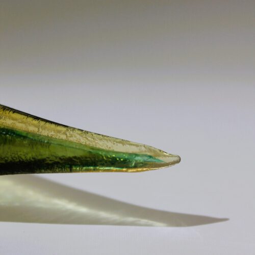seguso vetri d arte murano glass leaf bowl corroso green yellow pauly and c