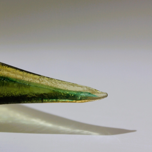 seguso vetri d arte murano glass leaf bowl corroso green yellow pauly and c