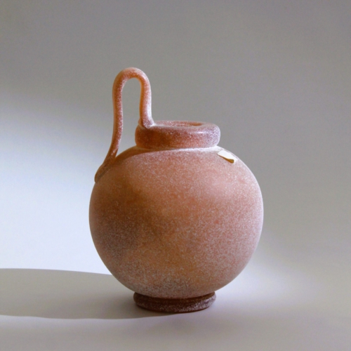 <em><b>Seguso Vetri d’Arte</b><br>Scavo Vase<br>Italy 1970<em/> seguso vetri d arte murano glass vase amphore scavo rose (1)