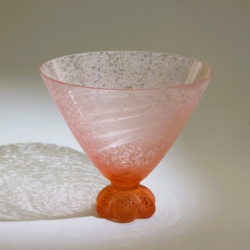 seguso vetri d arte murano glass vase corroso pink 1970 (3)
