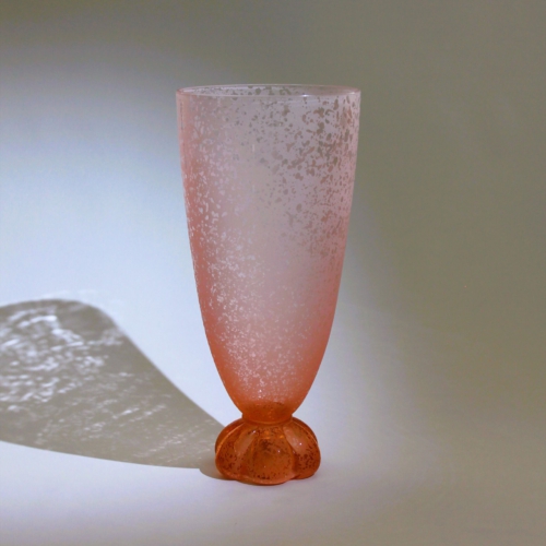 <em><b>Seguso Vetri d’Arte</b><br>Corroso Vase<br>Italy 1970<em/> seguso vetri d arte murano glass vase corroso pink tall 1970