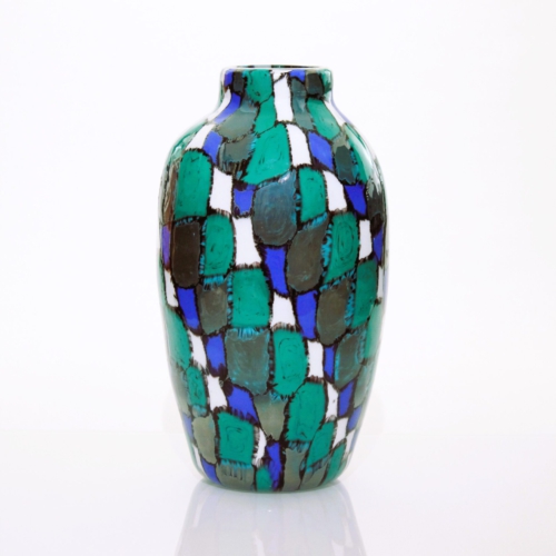 vittorio ferro murano glass vase mosaic murrine fratelli pagnin