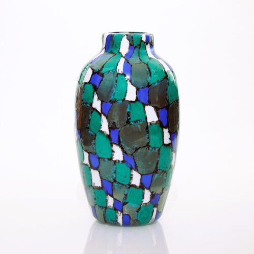 <em><b>Vittorio Ferro</b><br />Murrine Vase<br />Italy 1995</em> vittorio ferro murano glass vase mosaic murrine fratelli pagnin