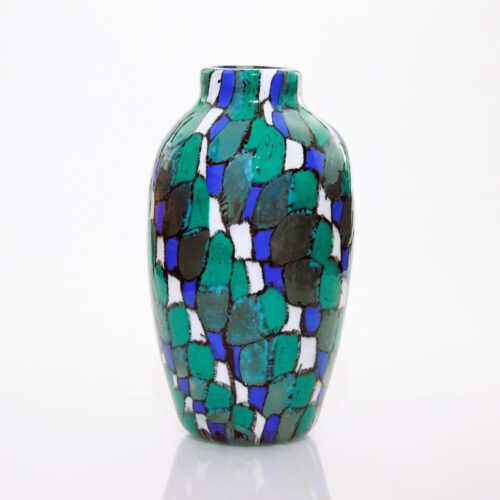 <em><b>Vittorio Ferro</b><br />Murrine Vase<br />Italy 1995</em> vittorio ferro murano glass vase mosaic murrine fratelli pagnin