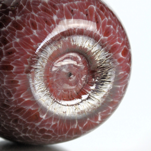 rmanno Toso (design), Vittorio Ferro (executed), murrine vase c. 1995. Hand blown glass vase in baluster form. Made of closely fused opaque-wine-red murrine with opaque-white border, very complex handwork. Inside layer of colorless glass. 1211122 vittorio ferro murano glass vase murrine ermanno toso