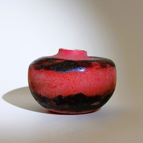 alfredo barbini murano glass vase scavo 1960