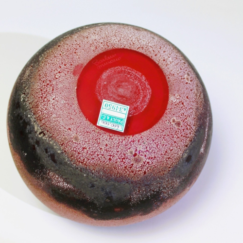 alfredo barbini murano glass vase scavo 1960