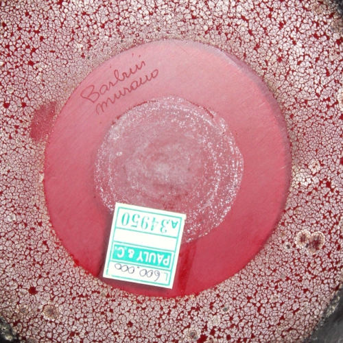 alfredo barbini murano glass vase scavo 1960