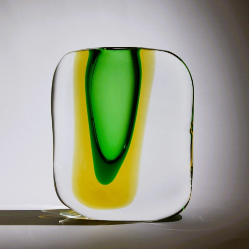 antonio da ros murano glass vase momento sasso for cenedese 1960