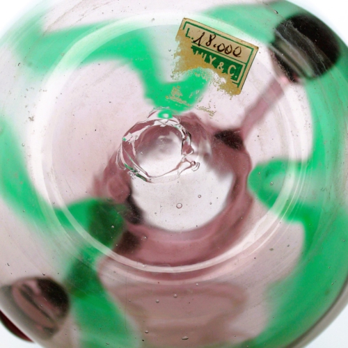 cappellin venini murano glass vase a bordure 1921