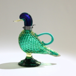 flavio poli murano glass jug duck shape for seguso vetri d'arte 1961
