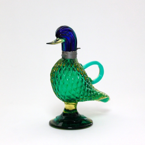 <em><b>Flavio Poli</b><br />Wine Decanter<br />Italy 1960</em> flavio poli murano glass jug duck shape for seguso vetri d'arte 1961