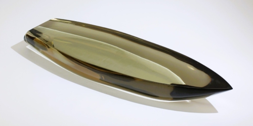 <em><b>Flavio Poli</b><br>tall Boat<br>Italy 1955</em> flavio poli murano glass sculpture boat for seguso vetri d arte 1965