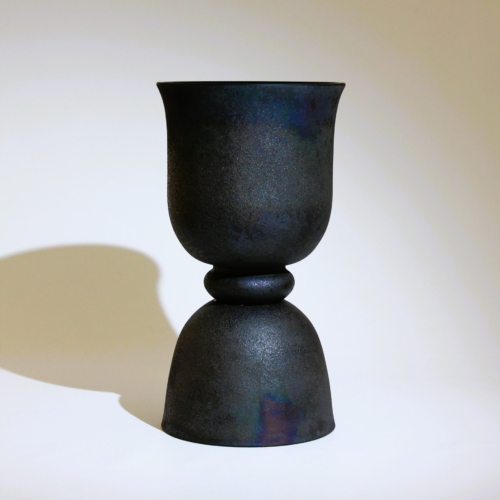 <em><b> Gino Cenedese & C.</b><br />Scavo Vase<br />Italy 1960</em> gino cenedese murano glass vase scavo black 1960