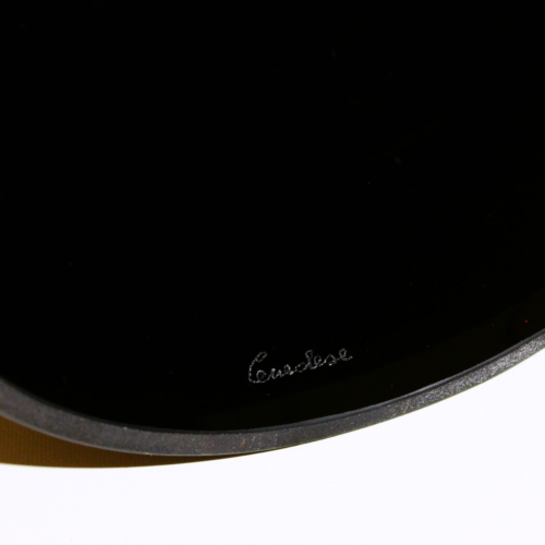 gino cenedese murano glass vase scavo black 1960