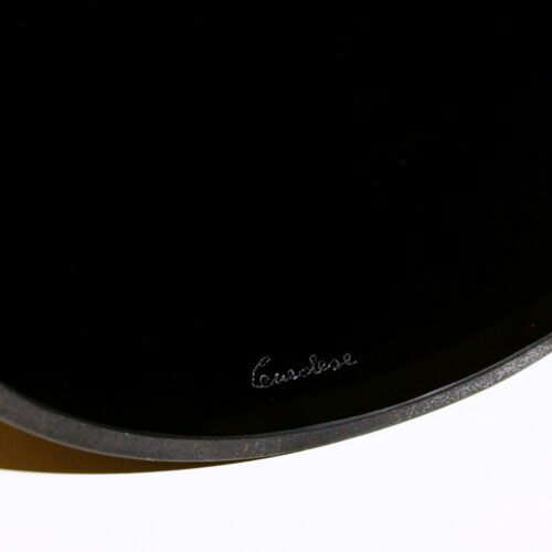 gino cenedese murano glass vase scavo black 1960