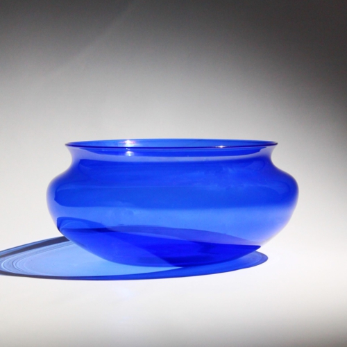 <em><b>M.V.M. Cappellin & C.</b><br />Soffiato Bowl<br />Italy 1934</em> m.v.m. cappellin venini murano glass bowl cobalt blue 1930
