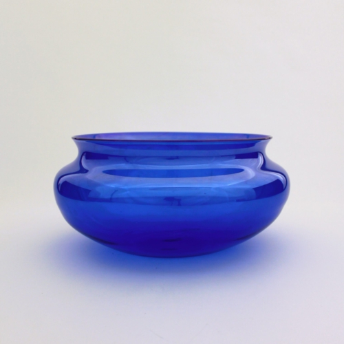 <em><b>M.V.M. Cappellin & C.</b><br />Soffiato Bowl<br />Italy 1934</em> m.v.m. cappellin venini murano glass bowl cobalt blue 1930