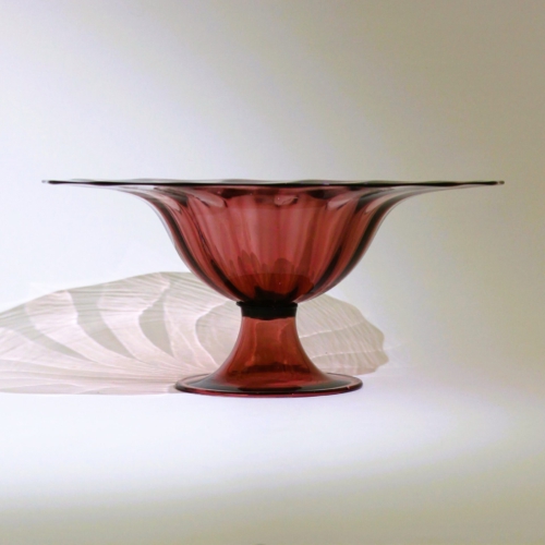 <em><b>Napoleone Martinuzzi</b><br />Footed Bowl No. 1 of 2<br />Italy 1926</em> napoleone martinuzzi murano glass centerpiece part 1 for cappellin venini 1926
