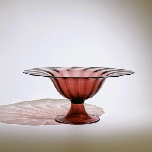 <em><b>Napoleone Martinuzzi</b><br />Footed Bowl No. 1 of 2<br />Italy 1926</em> napoleone martinuzzi murano glass centerpiece part 1 for cappellin venini 1926