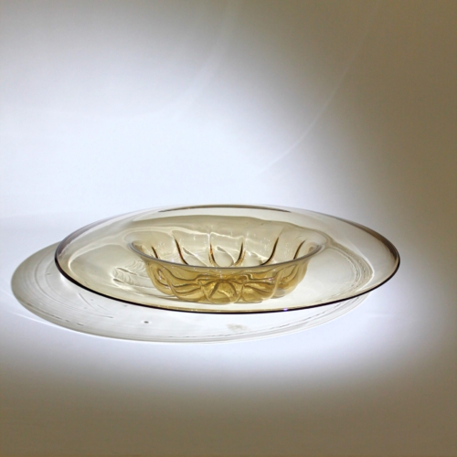 <em><b>Napoleone Martinuzzi</b><br />Soffiato Dish<br />Italy 1925</em> napoleone martinuzzi murano glass dish for cappellin venini 1925