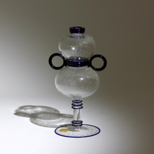 umberto bellotto murano glass vase for vetreria artistica barovier ring form handles 1927