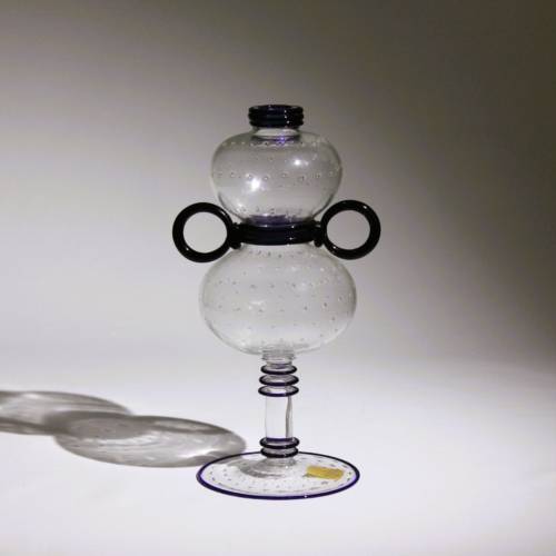 umberto bellotto murano glass vase for vetreria artistica barovier ring form handles 1927