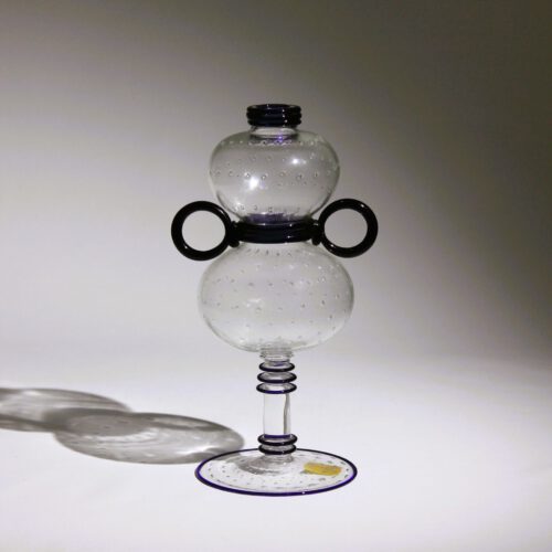 <em><b>Umberto Bellotto</b><br />Vase "Trasparente"<br />Italy 1927</em> umberto bellotto murano glass vase for vetreria artistica barovier ring form handles 1927