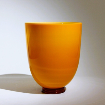 <em><b>Carlo Scarpa</b><br/>Opalino Vase<br/> Italy 1930 carlo scarpa murano glass vase incamiciato lattimo for mvm cappellin 1930 pauly lable