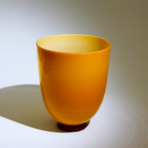 <em><b>Carlo Scarpa</b><br/>Opalino Vase<br/> Italy 1930 carlo scarpa murano glass vase incamiciato lattimo for mvm cappellin 1930 pauly lable
