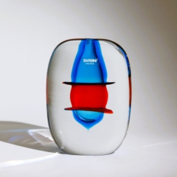 alfredo barbini murano glass vase strati rotondo sasso 1970