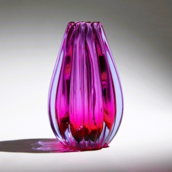 flavio poli murano glass vase a coste pink purple for seguso vetri d arte 1958