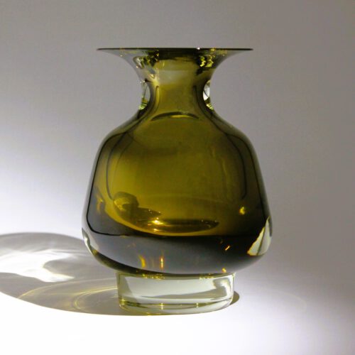 <em><b>Mario Pinzoni</b><br />Sommerso Vase No. 1 of 2<br/>Italy 1965</em> mario pinzoni murano glass vase seguso vetri d arte 1965 part 1 of 2