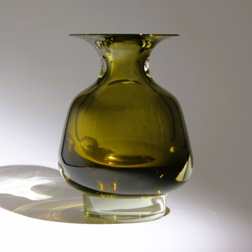 <em><b>Mario Pinzoni</b><br />Sommerso Vase No. 1 of 2<br/>Italy 1965</em> mario pinzoni murano glass vase seguso vetri d arte 1965 part 1 of 2
