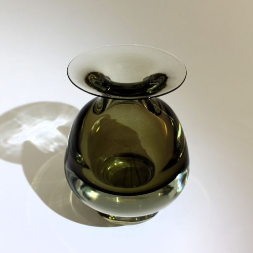 <em><b>Mario Pinzoni</b><br />Sommerso Vase No. 1 of 2<br />Italy 1965</em> mario pinzoni murano glass vase seguso vetri d arte 1965 part 1 of 2