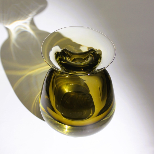 <em><b>Mario Pinzoni</b><br />Sommerso Vase No. 1 of 2<br/>Italy 1965</em> mario pinzoni murano glass vase seguso vetri d arte 1965 part 1 of 2