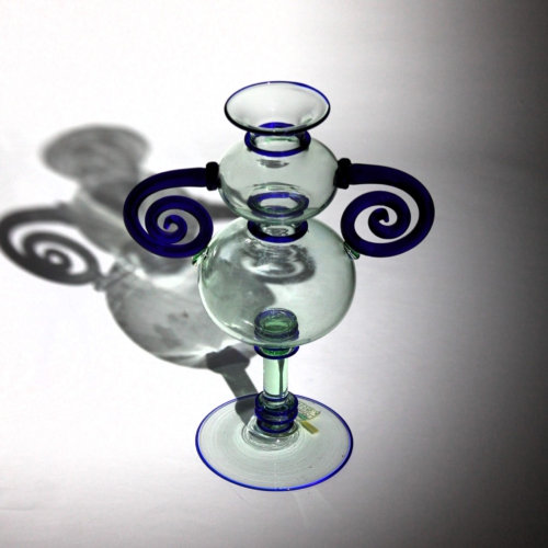 <em><b>Umberto Bellotto</b><br />Vase "Trasparente"<br />Italy 1927</em> umberto bellotto murano glass vase trasparente spiral handles vetreria artistica barovier 1927