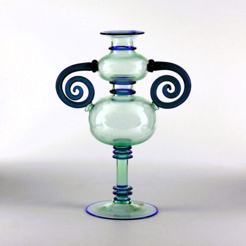 <em><b>Umberto Bellotto</b><br />Vase "Trasparente"<br />Italy 1927</em> umberto bellotto murano glass vase trasparente spiral handles vetreria artistica barovier 1927