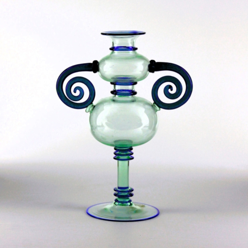 <em><b>Umberto Bellotto</b><br />Vase "Trasparente"<br />Italy 1927</em> umberto bellotto murano glass vase trasparente spiral handles vetreria artistica barovier 1927